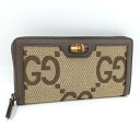 GUCCI ジャンボGGウォレット ラウンドファスナー長財布 658634【中古】