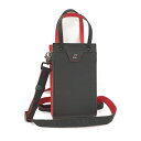 Christian Louboutin ルイストート ナノ 2WAYポシェット レザー ブラック レッド 3225386【中古】