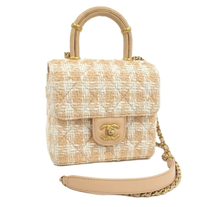 CHANEL 2WAYショルダーバッグ ツイード ベージュ AS4035【中古】のサムネイル