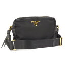 PRADA ショルダーバッグ ゴールド金具 ナイロン ブラック 1BH089【中古】