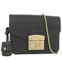 FURLA チェーンショルダーバッグ ミニ レザー ブラック【中古】