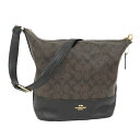 COACH ショルダーバッグ シグネチャー PVC レザー ブラウン【中古】