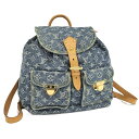 LOUIS VUITTON サックアドGM リュックサック モノグラム デニム ブルー M95056【中古】
