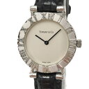 TIFFANY&Co. アトラス レディース 腕時計 クオーツ SV925 レザー シルバー文字盤 L0640【中古】