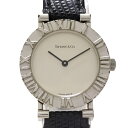 Tiffany&Co. クオーツ アトラス レザーベルト シルバー文字盤 L0640【中古】