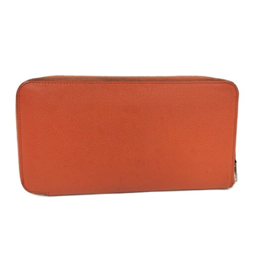 HERMES アザップロング シルクイン ラウンドファスナー長財布 ヴォーエプソン オレンジ A刻印【中古】 HERMES アザップロング シルクイン ラウンドファスナー長財布 ヴォーエプソン オレンジ A刻印【中古】
