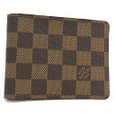 LOUIS VUITTON 二つ折り札入れ ポルトフォイユ ミュルティプル ダミエ N60895【中古】