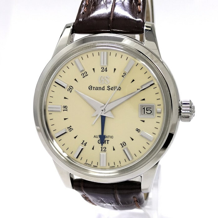 SEIKO GRAND SEIKO メカニカルGMT エレガンスコレクション 自動巻き レザーベルト アイボリー文字盤 SBM221【中古】