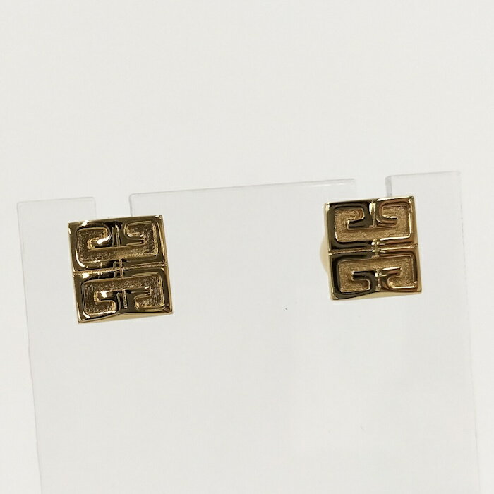GIVENCHY ジバンシー ロゴ ピアス ゴールド メッキ【中古】