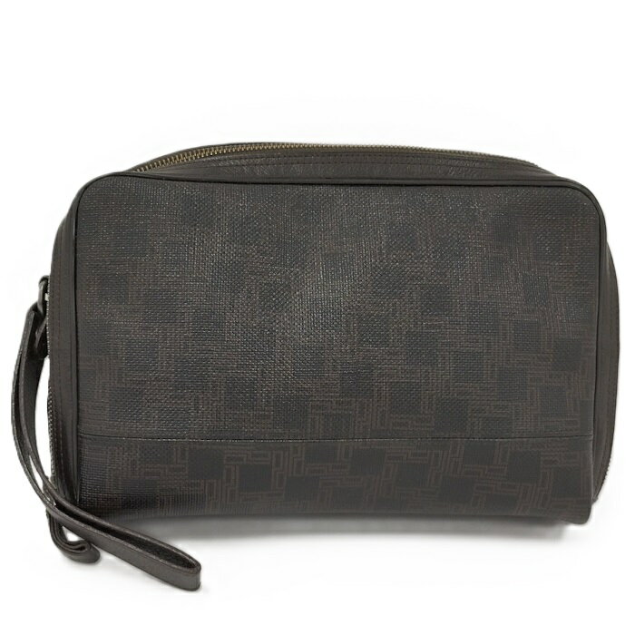 dunhill セカンドバッグ レザー PVC ダークブラウン系【中古】