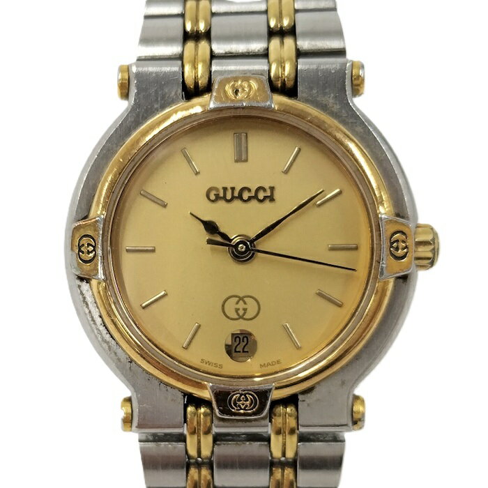 GUCCI レディース腕時計 クオーツ SS GP コンビ ゴールド文字盤 9000L【中古】