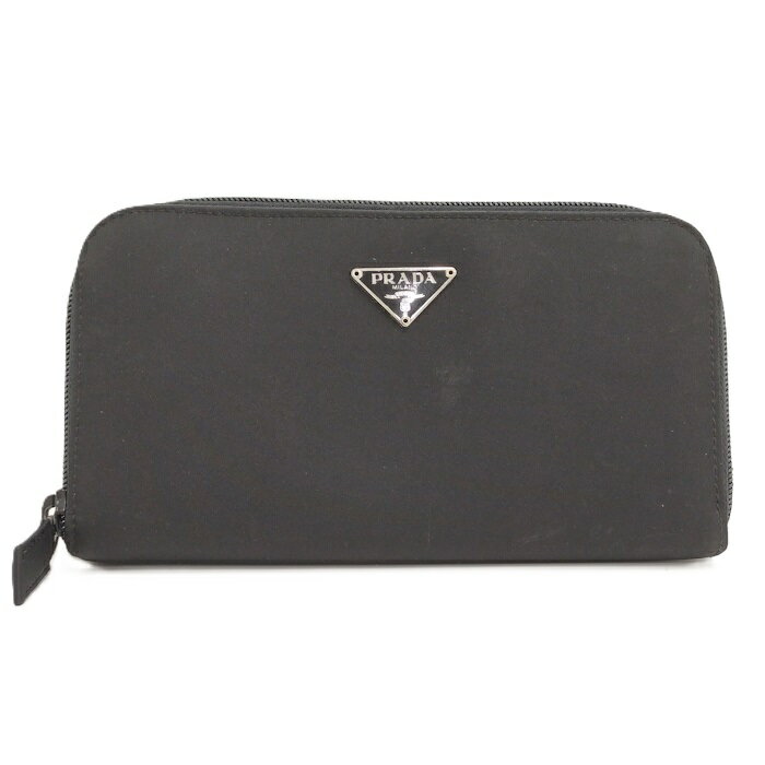 PRADA ラウンドファスナー長財布 ナイロン ブラック【中古】