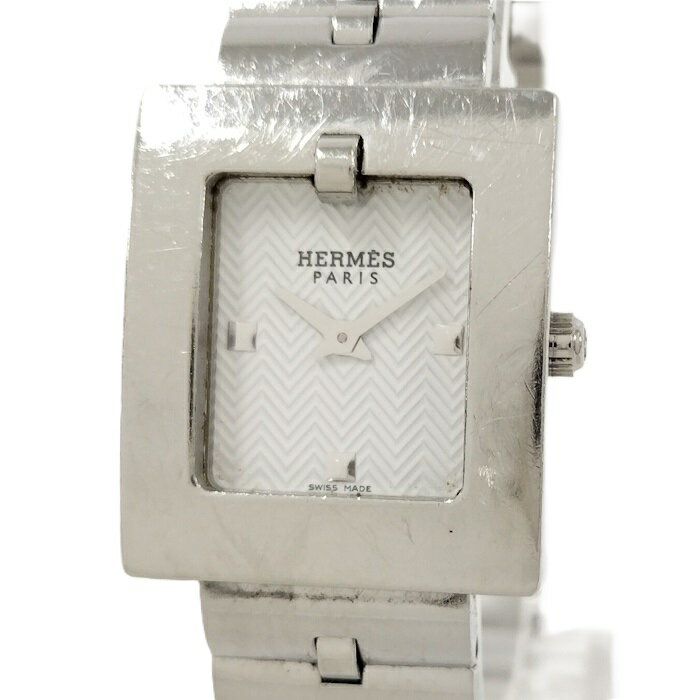 HERMES ベルトウォッチ レディース 腕時計 SS クオーツ ホワイト文字盤 BE1.110【中古】