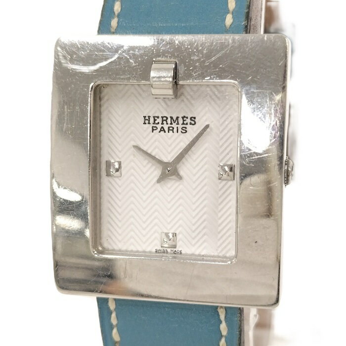 HERMES ベルトウォッチ レディース 腕時計 SS レザー クオーツ ホワイト文字盤 BE1.210【中古】
