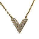 LOUIS VUITTON エセンシャル Vストラス ネックレス メッキ ゴールド M68033【中古】