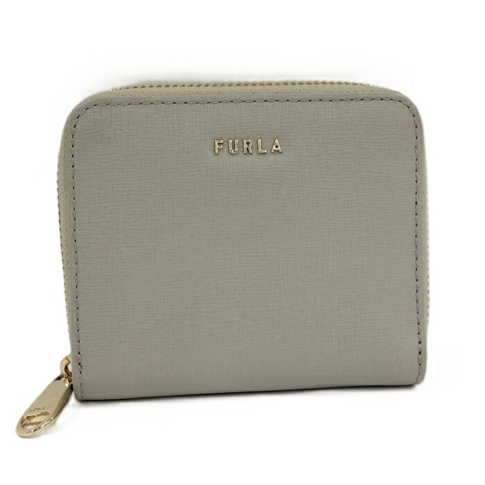 FURLA ラウンドファスナー財布 PVC グレージュ