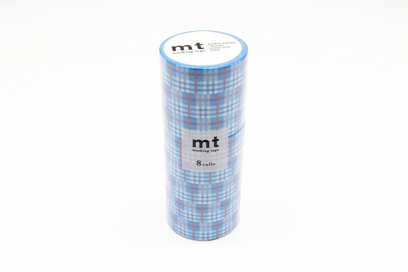 mt 8P チェック・ライトブルー(15mm×7m) マスキングテープ
