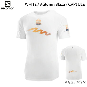 (T)サロモン LC1790000・センス エアロ ショートスリーブ T/ SENSE AERO(WHITE / Autumn Blaze / CAPSULE)【20％OFF】 【トレイルランニング】【ランニング】【登山】【キャンプ】【トレッキング】【ウエア館】