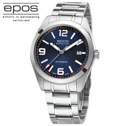 エポス ビジネス腕時計（メンズ） 国内正規品エポスEPOS　SPORTIVE　スイス製自動巻　メタルバンド　ブルー文字盤　5気圧防水　39ミリケース　腕時計　メンズ　男性用【3411ABLM】