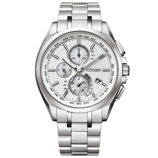 CITIZEN シチズン　ATTESA アテッサ　エコ・ドライブ　日中米欧電波受信　ワールドタイム機能　チタン　腕時計　ウォッチ　 男性　紳士　メンズ　【AT8040-57A】