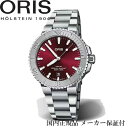 オリス 腕時計（メンズ） 国内正規品　オリス ORIS アクイスデイト 自動巻きデイト付き　41ミリケース　ワインレッド　チェリーレッド文字盤　300m防水　ステンレスバンド　【733 7766 4158】【01 733 7766 4158-07 8 22 05PEB】