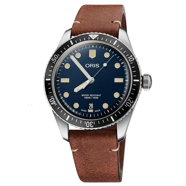 国内正規品　ORIS オリス　Divers　ダイバーズ65　自動巻き　40ミリケース　ブラウン文字盤　10気圧防水　レザー　革ストラップ　レトロ　ダイバー　【01 733 7707 4055-07 5 20 45】