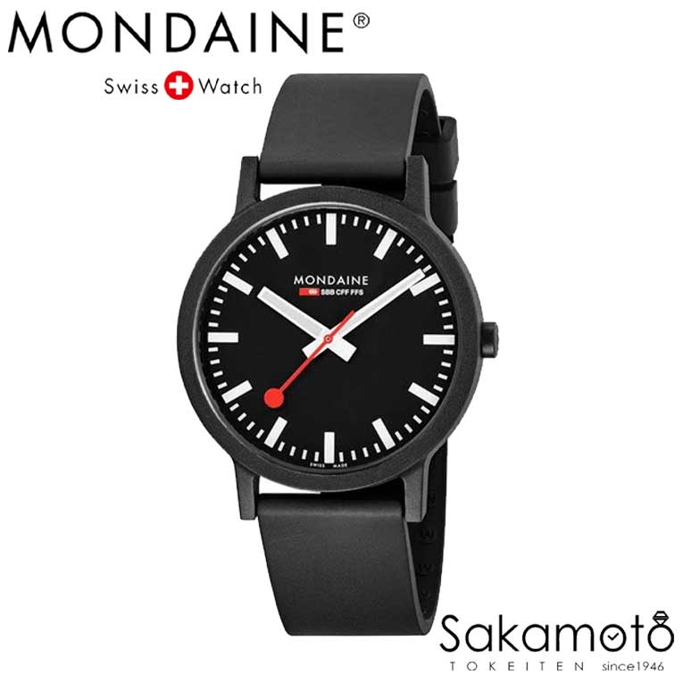 モンディーン 国内正規品【MONDAINE(モンディーン)】【essence(エッセンス)シリーズ】ブラックダイヤル　41ミリケース　クォーツ　腕時計 シンプル 【MS1.41120.RB】AL