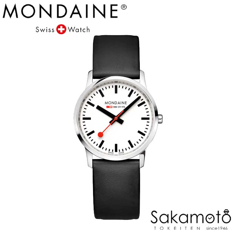 楽天金沢　時計職人の店　さかもと国内正規品【MONDAINE（モンディーン）】【Simply Elegant（シンプリィーエレガント）】36ミリケース　クォーツ　腕時計 シンプル ユニセックス　【文字刻印可能】【A400.30351.12SBB】AL