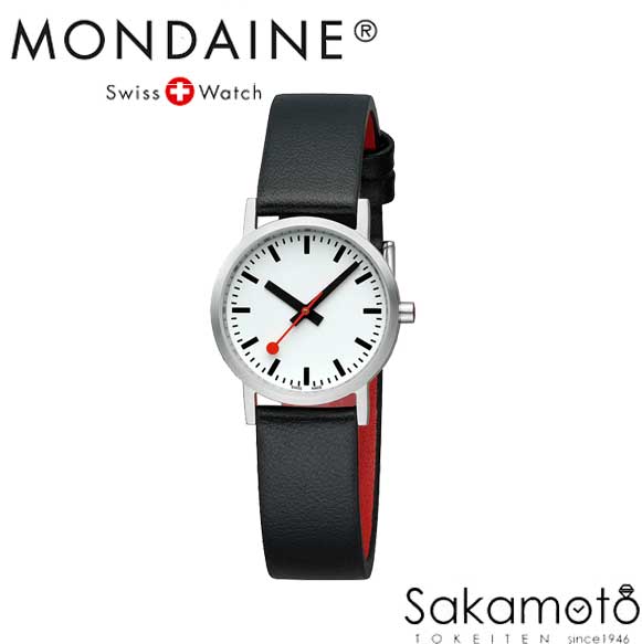 モンディーン 国内正規品【MONDAINE(モンディーン)】【Classic(クラシック)シリーズ】クラシック　30ミリケース　クォーツ　腕時計 シンプル ブラック グレープビーガンレザー【文字刻印可能】【A658.30323.16OMV】AL