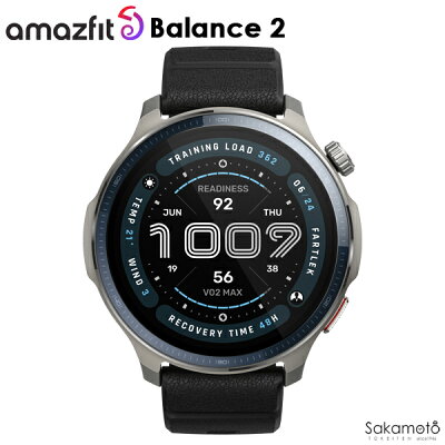 【2025年6月24日発売】正規品 Amazfit(アマズフィット) Balance 2(バランス2) スマートウォッチ 10気圧防水 GPS AI音声アシスタント ゴルフ ダイビング 健康モニタリング 心拍数 睡眠トラッキング 着信通知 iPhone / Android 対応 SP170076 - Image 1