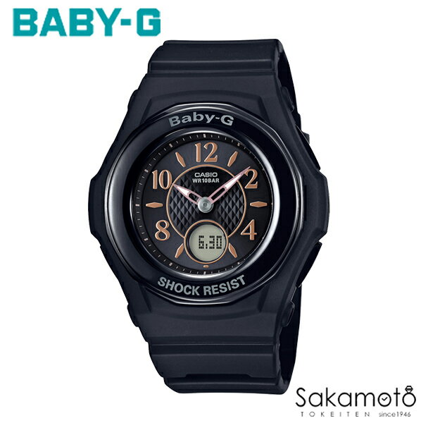 あす楽 国内正規品カシオBaby-G 電池交換・時刻合わせ不要 ブラック10気圧防水シンプル電波ソーラーレディース腕時計女性用