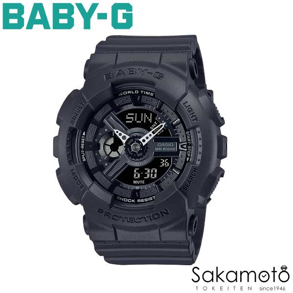 【2022.05月発売】国内正規品 CASIO カシオ BABY-G ベビージー 「BA-110 series」 G-SHOCKの人気モデルGA-110のデザインにインスパイアされたモデル 「ブラック」 BigFace 丸型 デジアナ 電池式クオーツ 女性 レディース 腕時計 ウォッチ【BA-110XBC-1AJF】