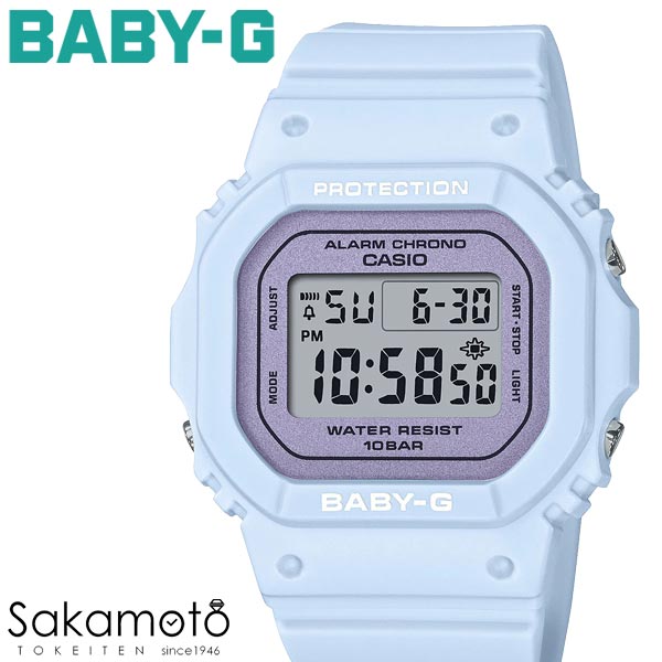 楽天金沢　時計職人の店　さかもと【2023.02月発売】 CASIO カシオ BABY-G ベビージー BGD-565シリーズ 小型 スリム 薄型 スクエア 角型 デジタル 電池式クオーツ 女性 レディース 腕時計 ウォッチ フラワーカラー ライラック【BGD-565SC-2JF】AL