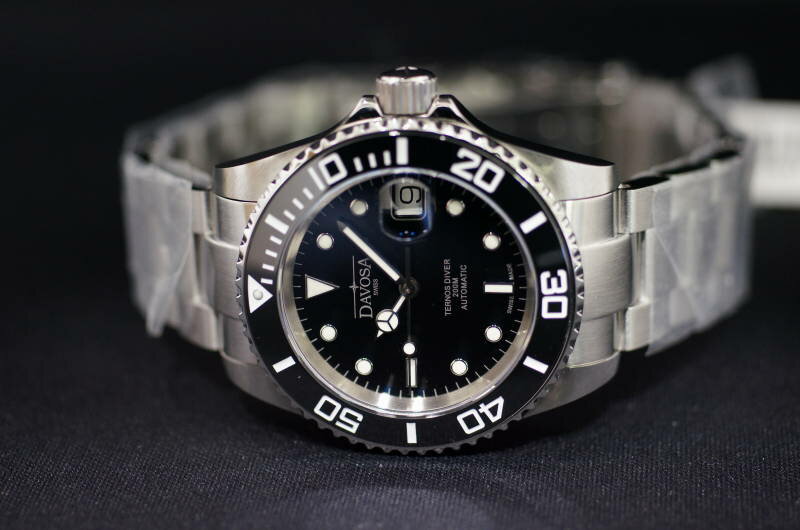 国内正規品　DAVOSA ダボサ【Ternos】テルノス ブラック セラミックベゼル スイス製自動巻き オートマチック ステンレスベルト ダイバーズウォッチ メンズ 男性用 腕時計【161.555.50】