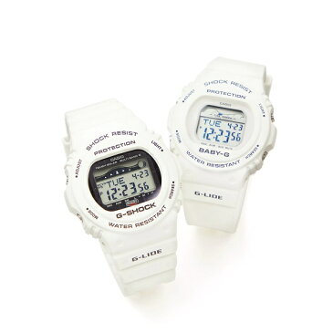 【10%OFFクーポン発行中】正規品 CASIO カシオ PairWatch ペアウォッチ G-SHOCK&BABY-G プレゼント ギフト カップル 夫婦 記念日 誕生日 ジーショック ベビージー 「ホワイト」 G-LIDE ジーライド 丸型 ラウンド デジタル 純正ペアケース 【GWX-5700CS-7JF&BLX-570-7JF】