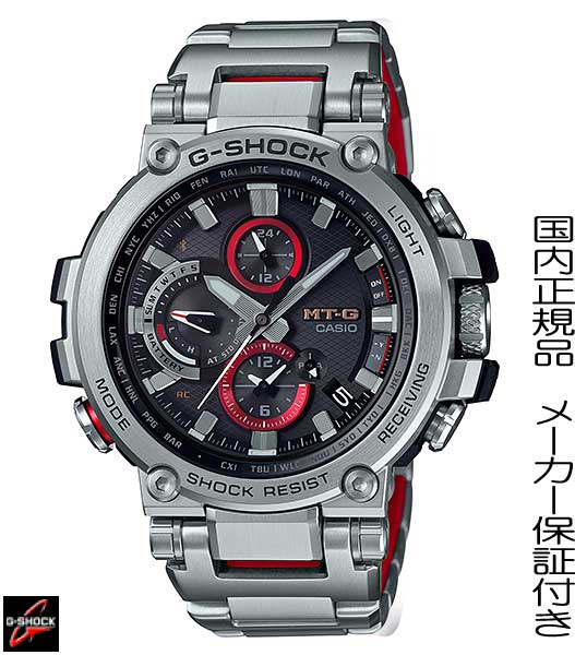 正規品　カシオ【MT-G】G-SHOCK 腕時計 新たな耐衝撃構造　ケースのミドルサイズ化　メタルコンポジットベルト　Bluetooth搭載　メンズ　男性用　ジーショック　クロノグラフ　電波ソーラー【MTG-B1000D-1AJF】