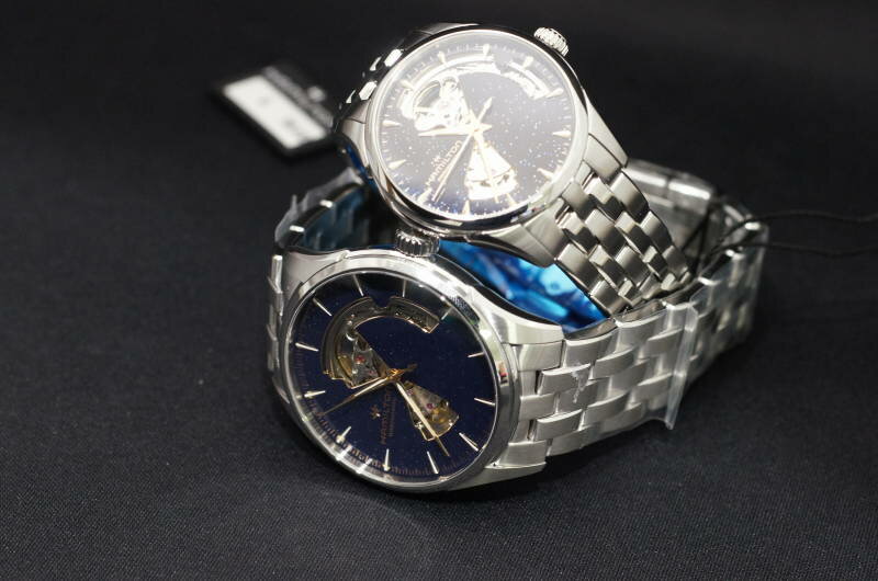 【36回無金利対象】【ペアウォッチ】国内正規品ハミルトン「HAMILTON」　ジャズマスター　オープンハート　ステンレスバンド　ミッドナイトブルー文字盤　自動巻き【H3275140&H32215142】42ミリ＆36ミリ