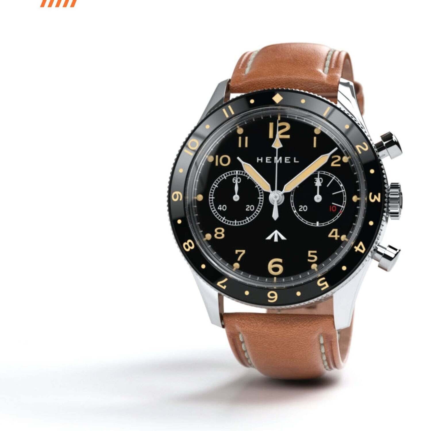 国内正規品　HEMEL　ヘメル　手巻きクロノグラフ　ミリターウォッチ　腕時計　ウォッチ　メンズ　男性　紳士　【HF25 THE AIRFOIL】40ミリ　メーカー保証あり　英国軍パイロットウォッチ