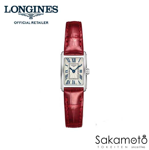 ロンジン 腕時計（レディース） 正規品ロンジンlongines「ドルチェヴィータ」【DolceVita】スクエアケース　【レディース】【女性用】クォーツ腕時計　バーガンディ革ベルト【L5.258.4.71.5】【L52584715】