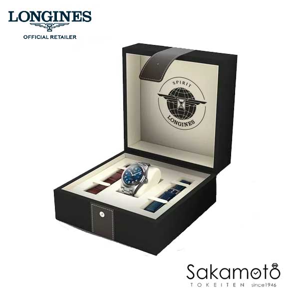 ロンジン 腕時計（メンズ） 国内正規品Longines　ロンジン　新作2020【Longines Spirit】【ロンジン スピリット】クロノメーター自動巻き　シリコンヒゲゼンマイ　メタルバンド（革ストラップ2本付き）40ミリケース　メンズ【男性用】【L3.810.4.93.9】