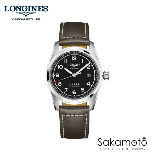 国内正規品Longines　ロンジン【Longines Spirit】【ロンジン スピリット】クロノメーター自動巻き　シリコンヒゲゼンマイ　革ストラップ　40ミリケース　メンズ【男性用】【L3.810.4.53.0】