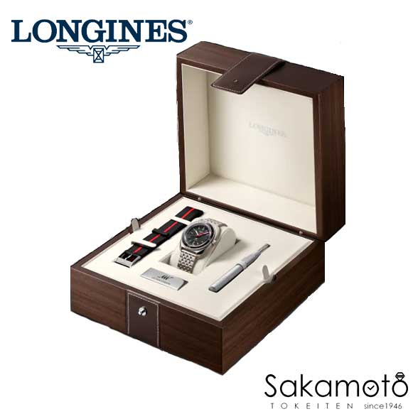 【あす楽】国内正規品Longines　ロンジン【Longines Spirit】ウルトラ-クロン　ボックス エディション　「ウルトラクロノメーター」認定　自動巻き　シリコンヒゲゼンマイ　メタルバンド（NATOストラップ付き）43ミリケース　メンズ【男性用】【L2.836.4.52.9】