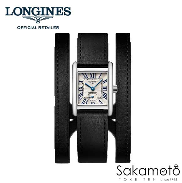 ロンジン 【新作】国内正規品ロンジンlongines「ドルチェヴィータ　ミニ」【DolceVita 】スクエアケース【レディース】【女性用】クォーツ腕時計　ブラック革ダブルツアーストラップ【L5.200.4.71.0】【L52004710】21.5x29.0mm