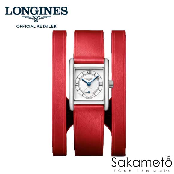 ロンジン 【新作】国内正規品ロンジンlongines「ドルチェヴィータ　ミニ」【DolceVita 】スクエアケース【レディース】【女性用】クォーツ腕時計　レッドダブルツアー革ストラップ【L5.200.4.75.0】【L52004750】21.5x29.0mm