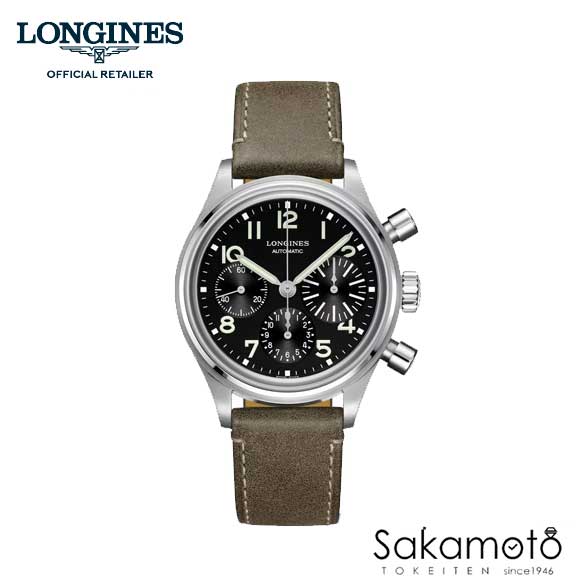 ロンジン 腕時計（メンズ） 国内正規品LONGINES　ロンジン【The Longines Heritage 1971（ロンジン ヘリテージ 1971)】　パイロットクロノグラフ　アヴィゲーションビッグアイ　自動巻き　41ミリケース　メンズ　腕時計【L2.816.4.53.2】