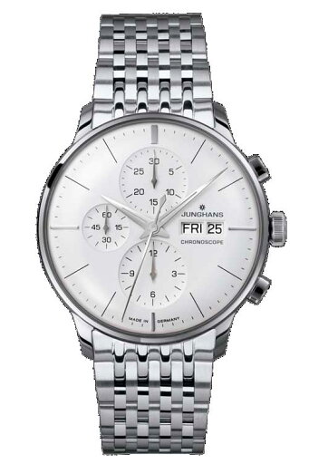 国内正規品ドイツ製ユンハンス【JUNGHANS】 マイスターオートマチック クロノグラフ 自動巻き ホワイト文字盤 SSブレス【027412145】【027/4121.45】 国内正規品ドイツ製ユンハンス【JUNGHANS】 マイスターオートマチック クロノグラフ 自動巻き ホワイト文字盤 SSブレス【027412145】【027/4121.45】