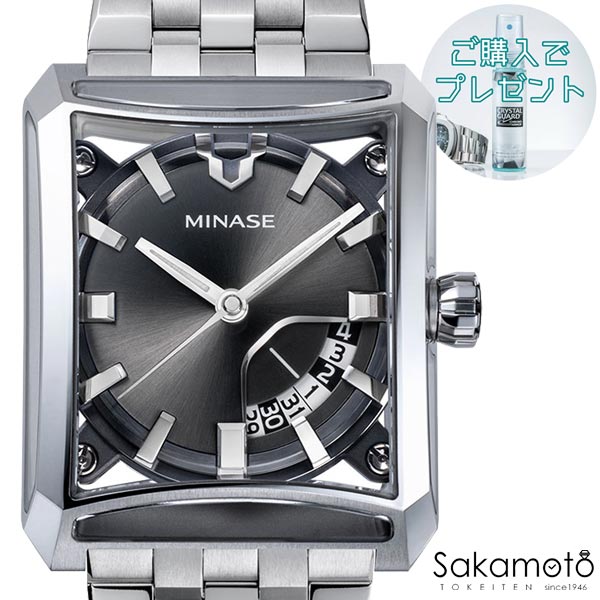 【60回まで無金利対象】正規品MINASE【ミナセ】日本製ウォッチ【SEVEN WINDOWS】【セブンウインドウ】7個のガラスの窓 自動巻き【VM15-M01NGY-SSB】グレー文字盤【ご注文時期によっては受注生産になります】