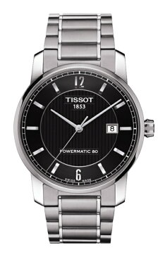 正規品TISSOT　ティソ「チタニウムパワーマテック80」Luxury　Automatic　自動巻きデイト　ブラック文字盤　チタンバンド　パワーリザーブ80時間　　T087.407.44.057.00