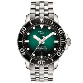 国内正規品TISSOT【ティソ】シースター1000「SEA　STAR1000」300m防水　グリーングラデーション文字盤　ステンレスバンド　自動巻き【T120.407.11.091.01】【T1204071109101】