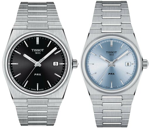 正規品TISSOT ティソ PRX ピーアールエックス 【40ミリ&35ミリ】【ブラック&アイスブルー】 クォーツ駆動(電池) 100m防水 ペアウォッチ 2本での価格 【T1374101105100&T1372101135100】【ウッドウォッチスタンドプレゼント中】